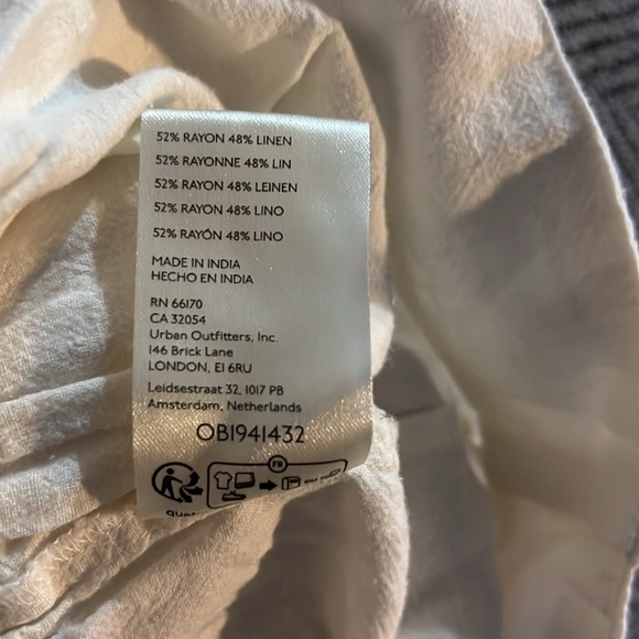 URBAN OUTFITTERS KIMCHI BLUE HIGH RISE LINEN ARIA MICRO SHORT SKORT LARGE NEW - Picture 5 of 14